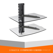 2 Tier Shelf DVD Stand-Aluminum und gehärtetes Glas DVD Rack